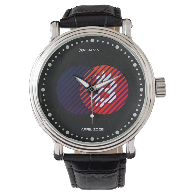 Bitcoin Halving 2028 (Style: 2 / Miami) Armbandsur (Framsida)