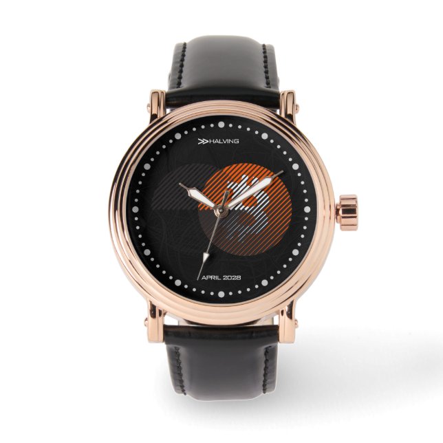 Bitcoin Halving 2028 (Style: 3 / Classic Orange) Armbandsur (Framsida)