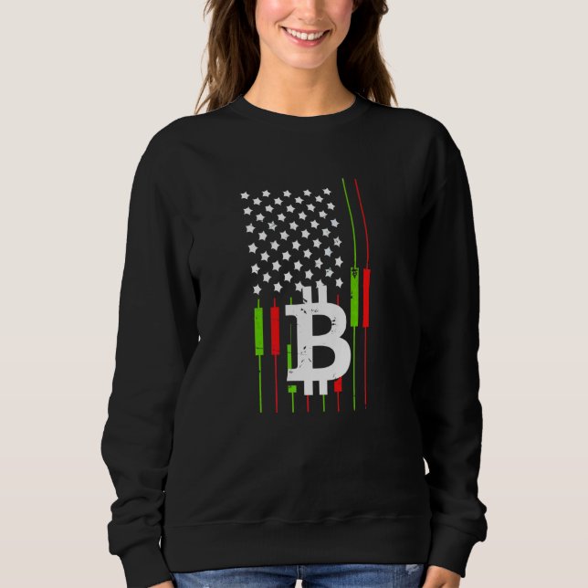 Bitcoin Handel USA Flagga Kryptovaluta Btc Bitcoin T Shirt (Framsida)