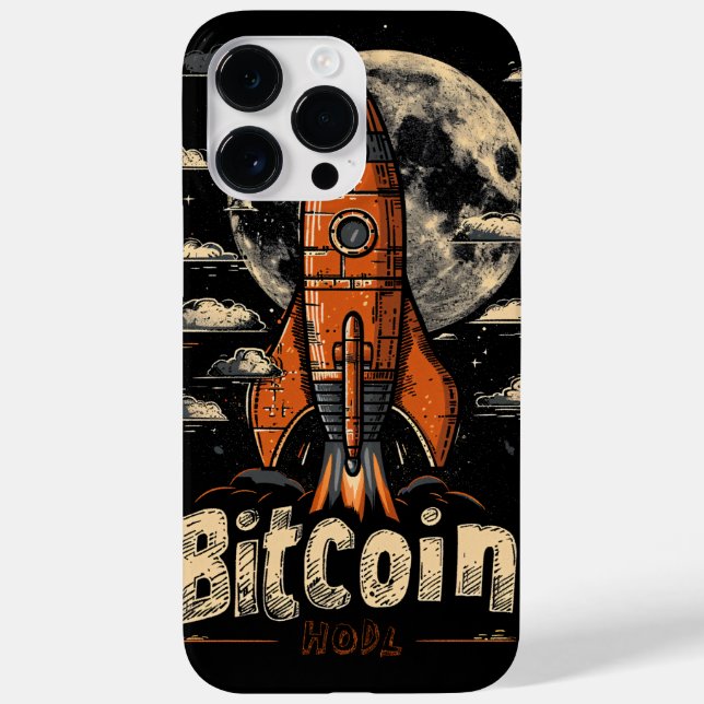 Bitcoin hodl and rocket to the moon design (Baksida)
