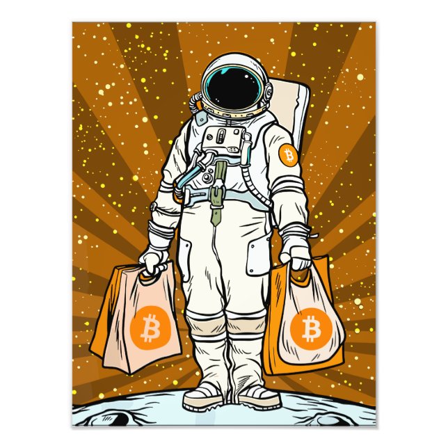 BITCOIN-HODL-Crypto Astronaut Fototryck (Framsidan)