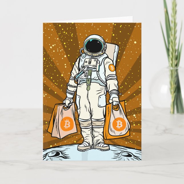 BITCOIN-HODL-Crypto Astronaut Qr-kod Tack Kort (Framsida)