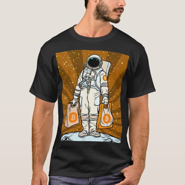 BITCOIN-HODL-Crypto Astronaut T Shirt (Framsida)