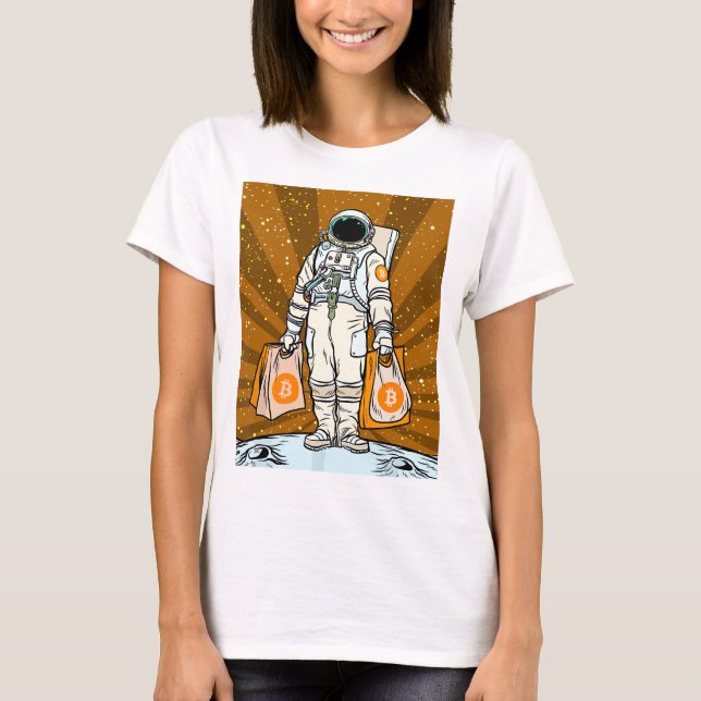 BITCOIN-HODL-Crypto Astronaut T Shirt (Framsida)