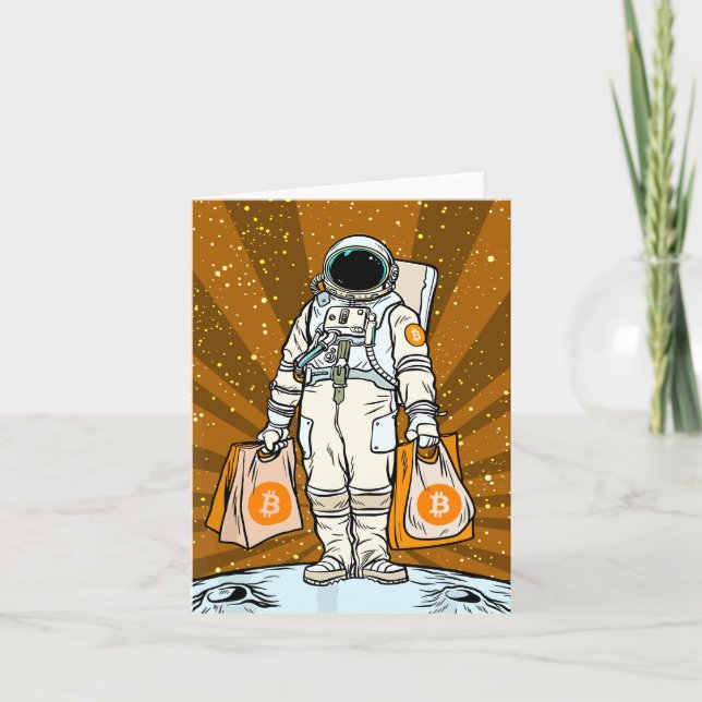 BITCOIN-HODL-Crypto Astronaut Tack Kort (Framsida)
