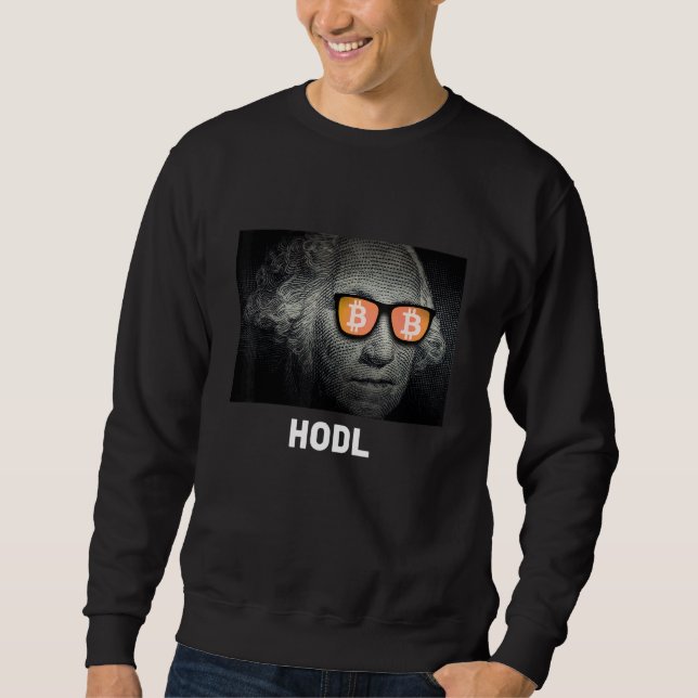 Bitcoin Hodl Cryptocurrency Tee Lång Ärmad Tröja (Framsida)
