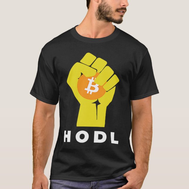 Bitcoin Hodl Hand The Bitcoin Raised Fist Hodl T Shirt (Framsida)