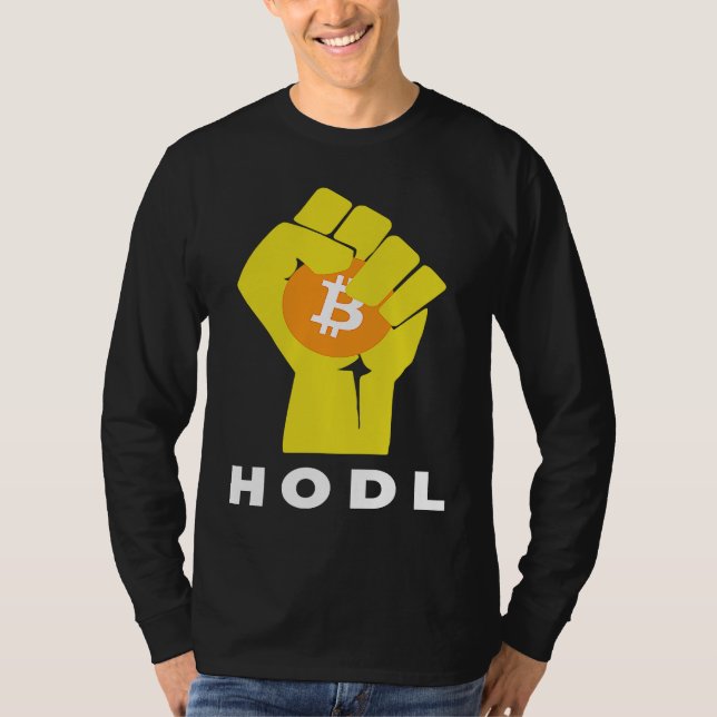 Bitcoin Hodl Hand The Bitcoin Raised Fist Hodl T Shirt (Framsida)