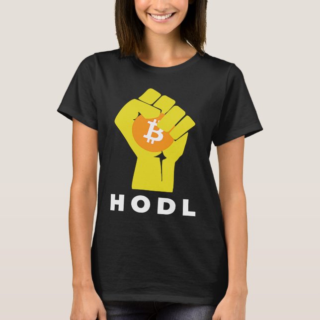 Bitcoin Hodl Hand The Bitcoin Raised Fist Hodl T Shirt (Framsida)