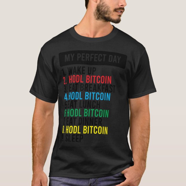Bitcoin HODL Meme BTC-Idea för en Bitcoiner T Shirt (Framsida)