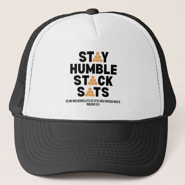 Bitcoin Investor STAY HUMBLE STACK SATS Crypto Keps (Framsida)