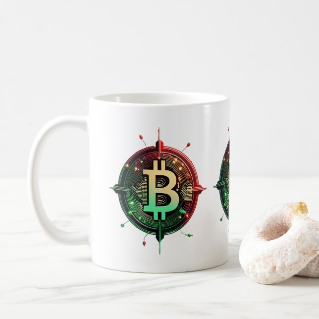 Bitcoin jul Ljus Kaffemugg (Med munk)
