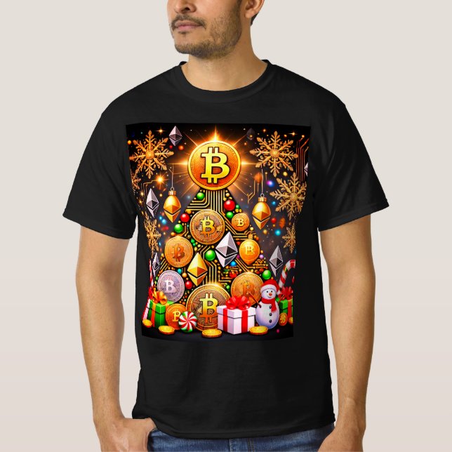 Bitcoin Julgran T Shirt (Framsida)