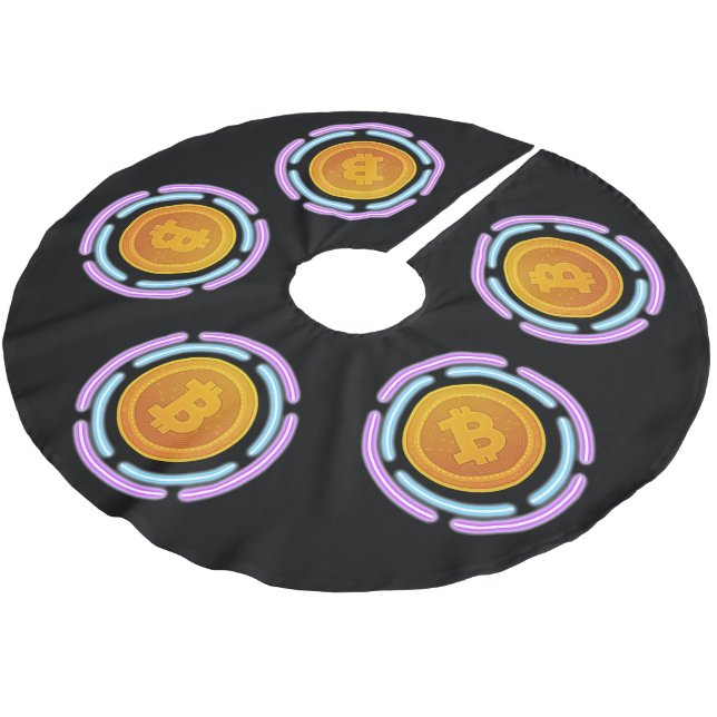 BITCOIN JULGRANSMATTA BORSTAD POLYESTER (Vinklad)