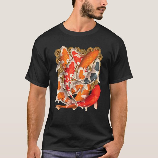 Bitcoin Koi Fiskdamm T Shirt (Framsida)