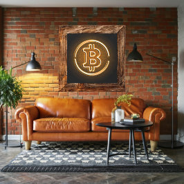 BITCOIN-konst för ledande LOGOTYP-kontors dekrypte Fototryck