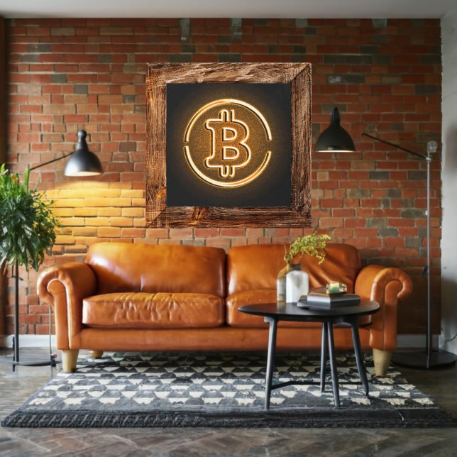 BITCOIN-konst för ledande LOGOTYP-kontors dekrypte Fototryck (Skapare uppladdad)