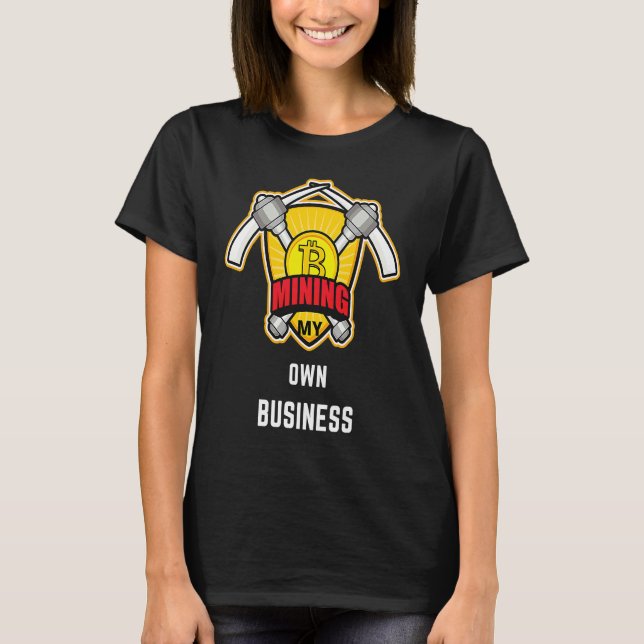 Bitcoin Krypto Valuta Blockchain Digital Plånbok T Shirt (Framsida)
