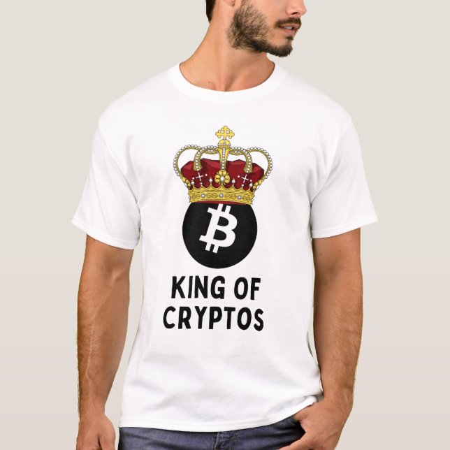 Bitcoin Kung i Cryptos T Shirt (Framsida)