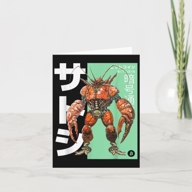 Bitcoin Lobster (btc Crypto Påstående&amp; Anime Kort (Framsida)