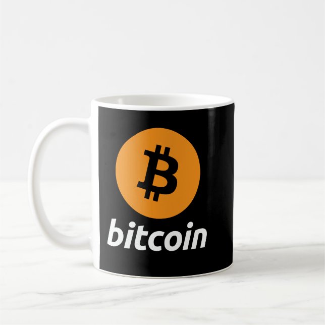 Bitcoin Logotyp Cryptocurrency BTC Hoodie Kaffemugg (Vänster)