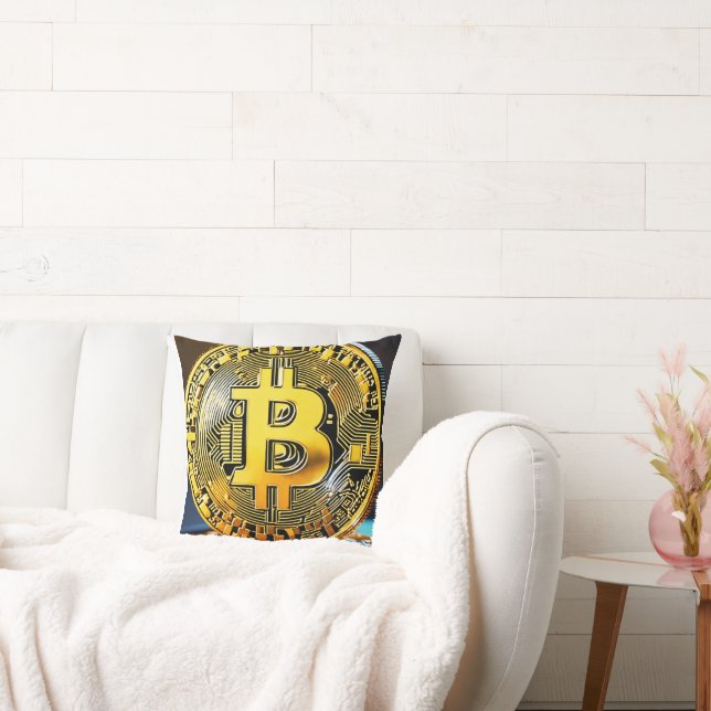 "Bitcoin Logotyp Embroiderad Dekorativ kudde - Cry (Soffa)