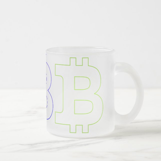 Bitcoin logotyp frostad glasmugg (Höger)