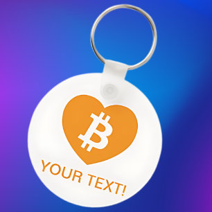 Bitcoin Logotyp i hjärtat Nyckelring