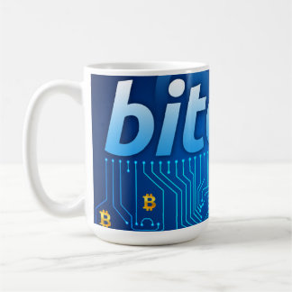 Bitcoin logotyp kaffemugg