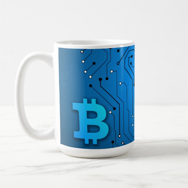 Bitcoin logotyp kaffemugg (Vänster)