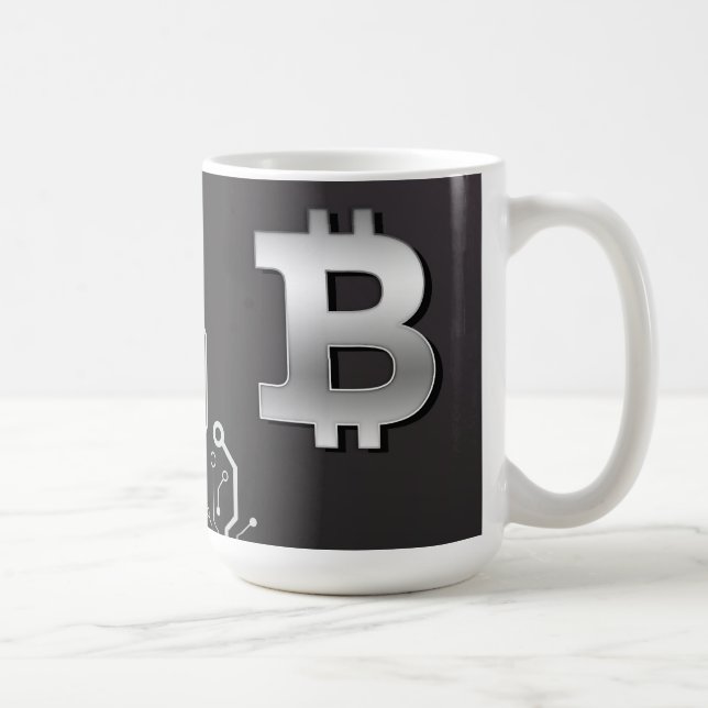Bitcoin logotyp kaffemugg (Höger)