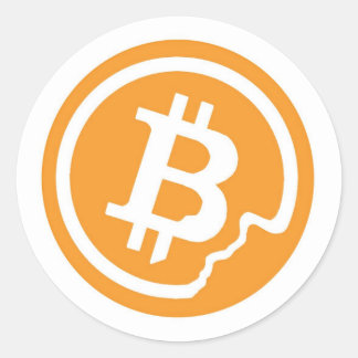 Bitcoin logotyp runt klistermärke