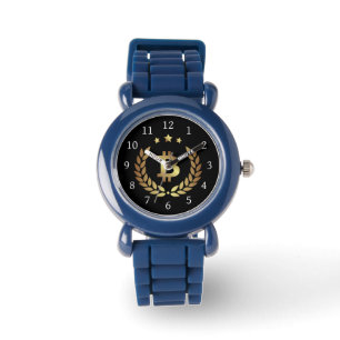 Bitcoin Logotyp Symbol Vapensköld Crypto Currency Armbandsur