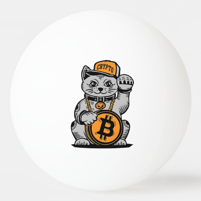 Bitcoin Lucky Cat - Crypto btc Pingisboll (Framsidan)