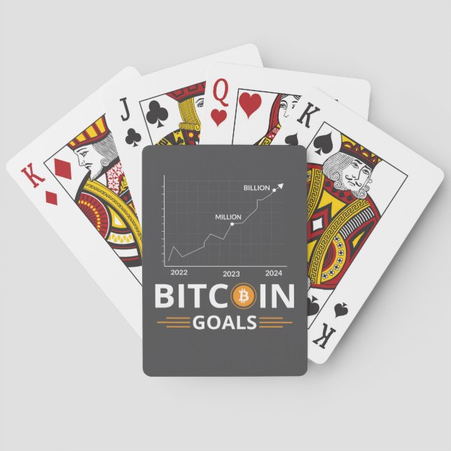 Bitcoin Mål Diagram Kryptovaluta Tillväxt Casinokort (Baksidan)