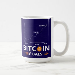 Bitcoin Mål Diagram Kryptovaluta Tillväxt Kaffemugg