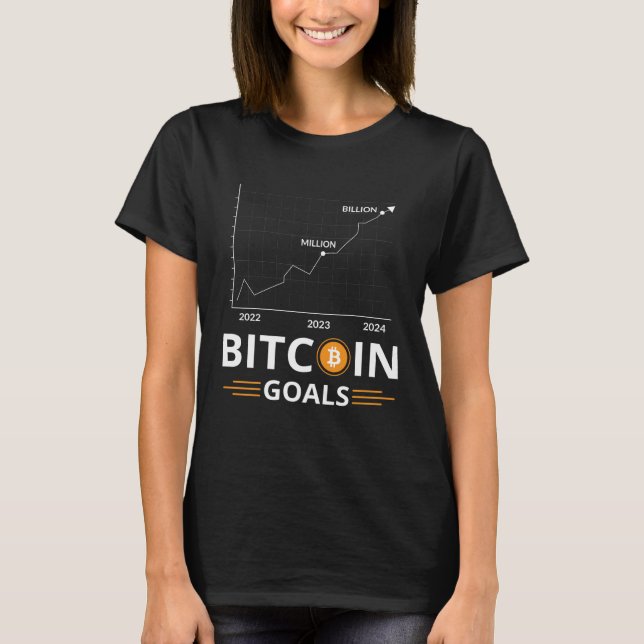 Bitcoin Mål Diagram Kryptovaluta Tillväxt T Shirt (Framsida)