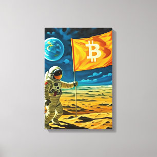 Bitcoin Måne Canvastryck