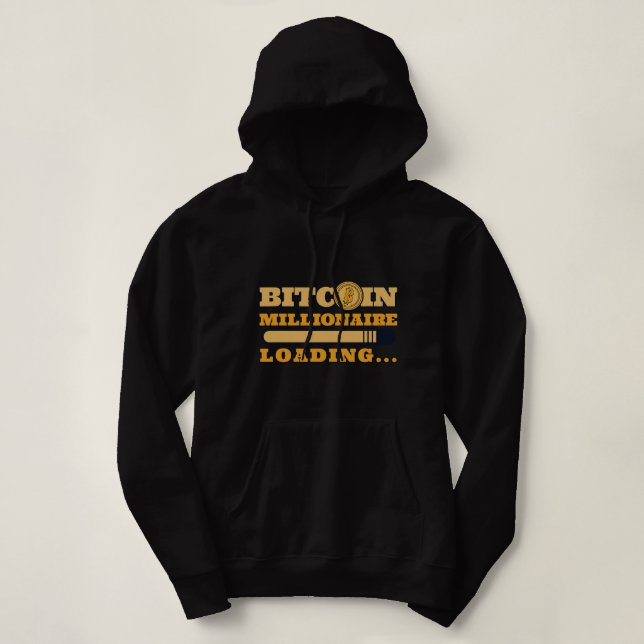 Bitcoin Millionaire Loading Crypto Cryptocurrency T Shirt (Design framsida)