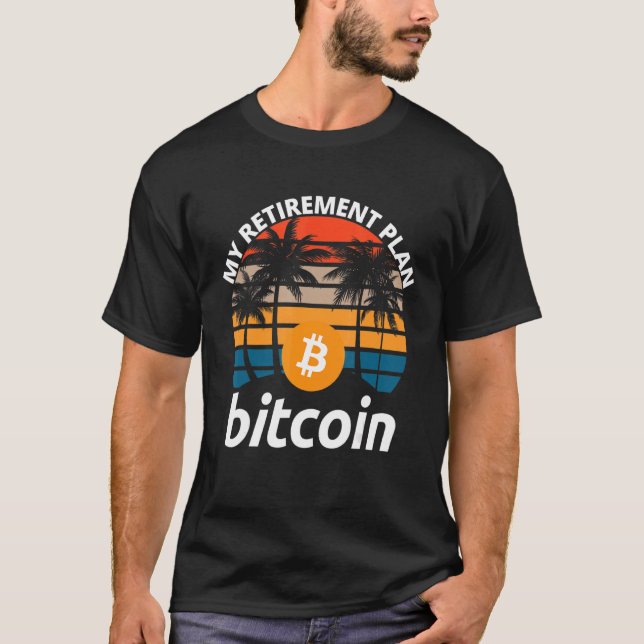 Bitcoin Min Pension-plan Crypto Btc-blockkedja B T Shirt (Framsida)