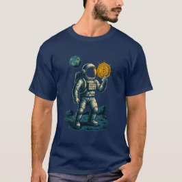 Bitcoin Miner in Space - Glowing Astronaut Design T Shirt