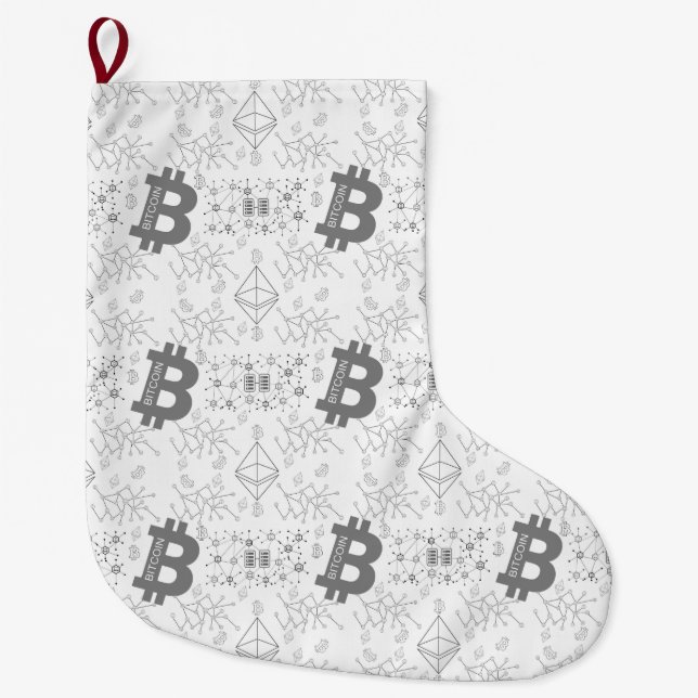 Bitcoin Money Design-julklapp Stor Julstrumpa (Framsidan)