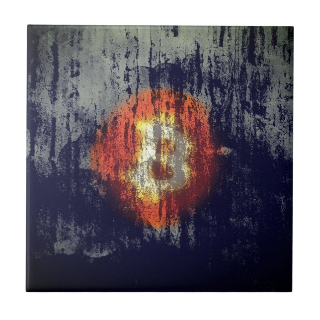 Bitcoin Motståndskraftig Konst Kakelplatta (Framsidan)