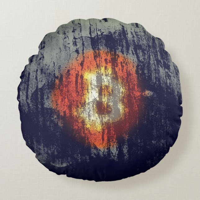 Bitcoin Motståndskraftig Konst Rund Kudde (Framsidan)