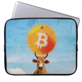 Bitcoin Motståndskraftig Tjurfighting Laptop Fodral