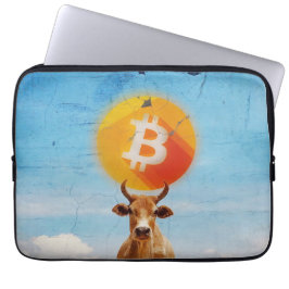 Bitcoin Motståndskraftig Tjurfighting Laptop Fodral