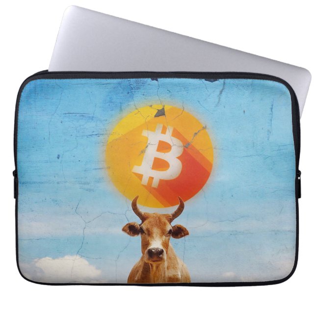 Bitcoin Motståndskraftig Tjurfighting Laptop Fodral (Framsidan)