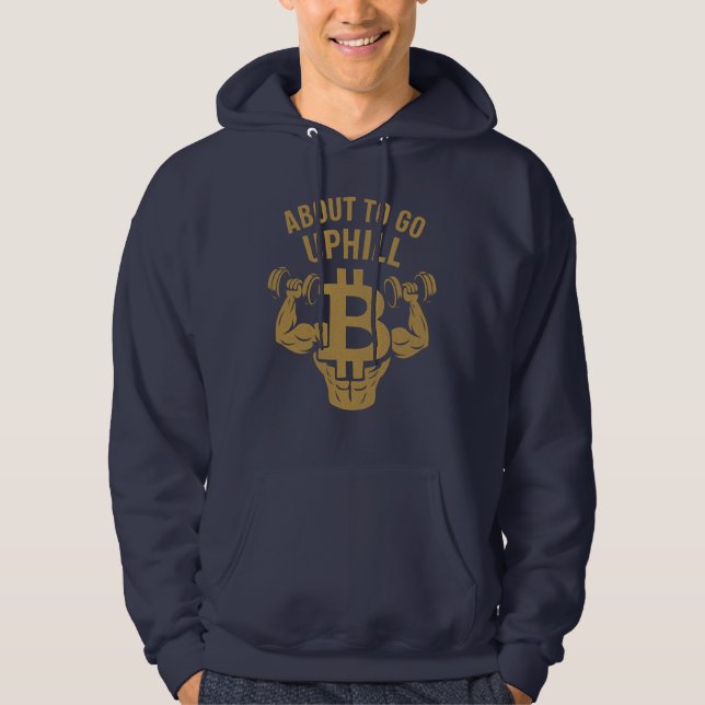 Bitcoin Muskel – På väg Uppåt Hoodie (Framsida)