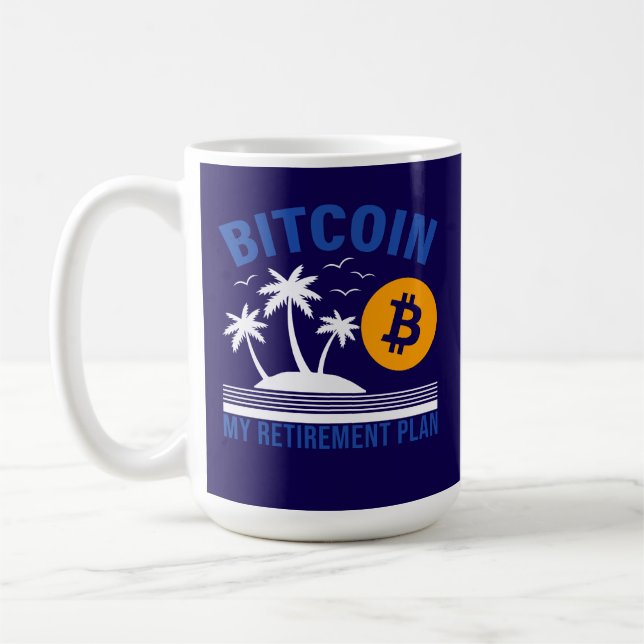Bitcoin My Retirement, Island Vibes Tropical  Kaffemugg (Vänster)