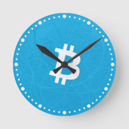 Bitcoin Neuron Blå Rund Klocka